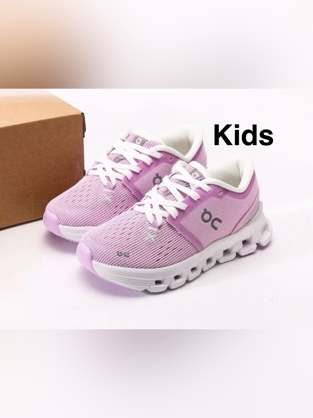 On Running Kids' Cloud X 4 purple & white Running Shoes ideals brand wear